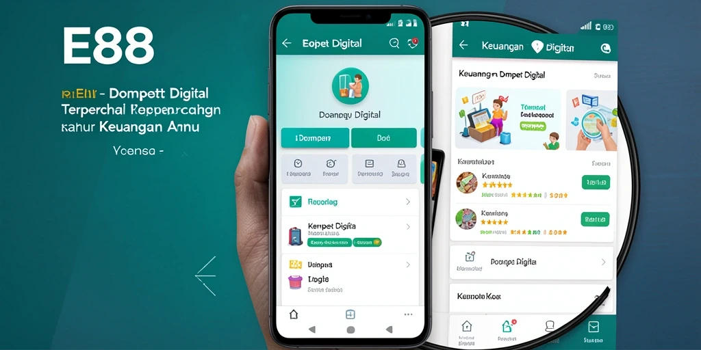 Tampilan antarmuka E88 yang user-friendly untuk transaksi Dompet Digital.