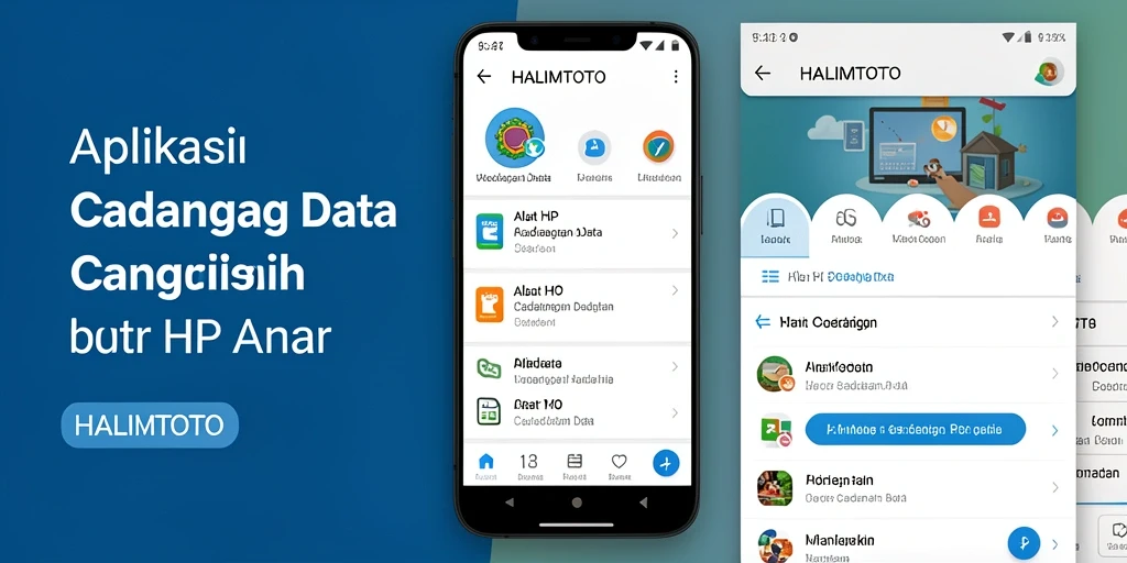 Tampilan antarmuka HALIMTOTO untuk fungsi cadangan data yang mudah digunakan.