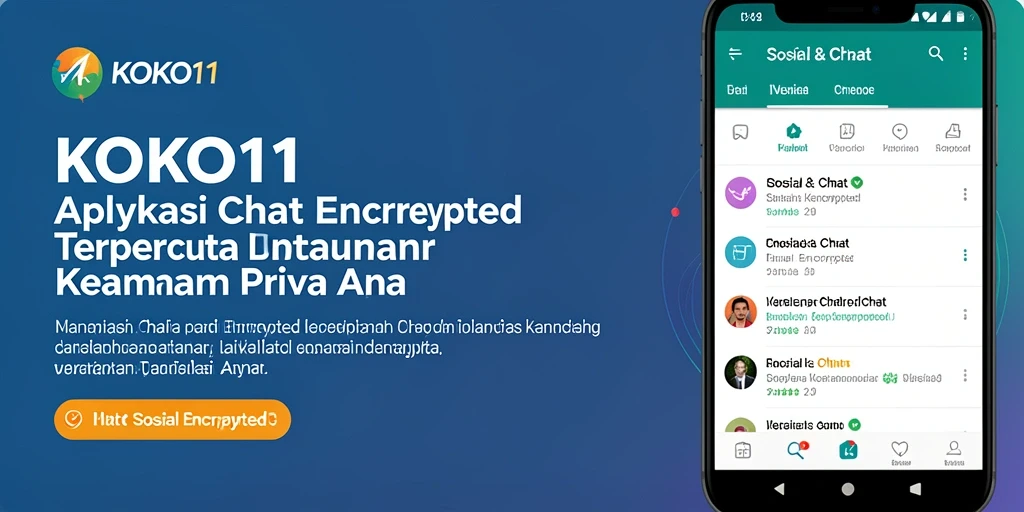 Tampilan antarmuka KOKO11 yang modern dengan fungsi Chat Encrypted.