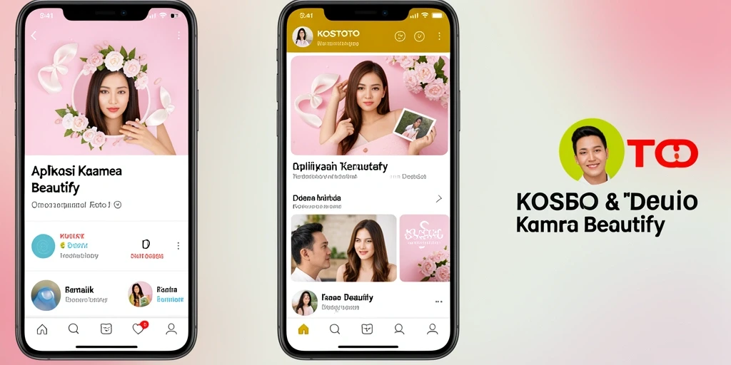 Antarmuka KOSTOTO yang intuitif untuk fitur Kamera Beautify.