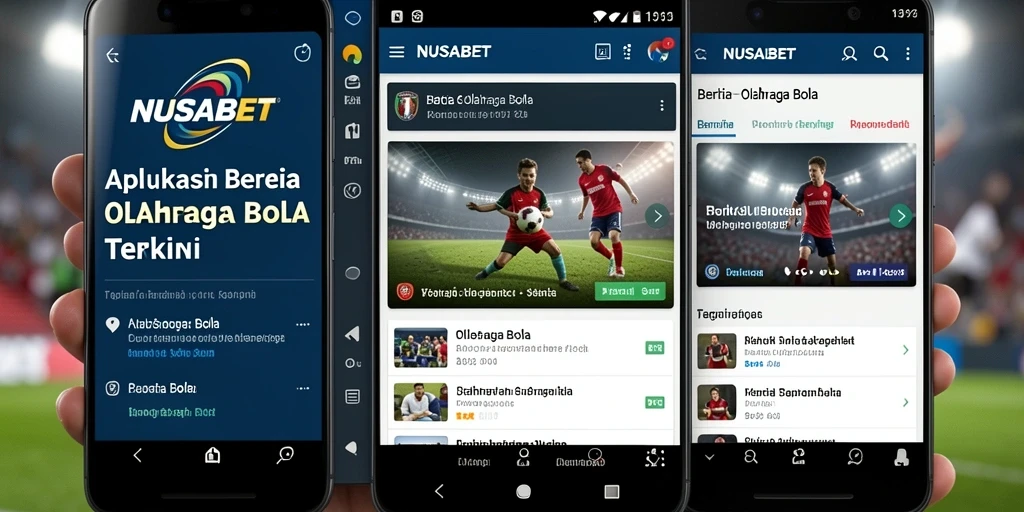Antarmuka NUSABET menampilkan berita dan statistik olahraga bola terbaru.
