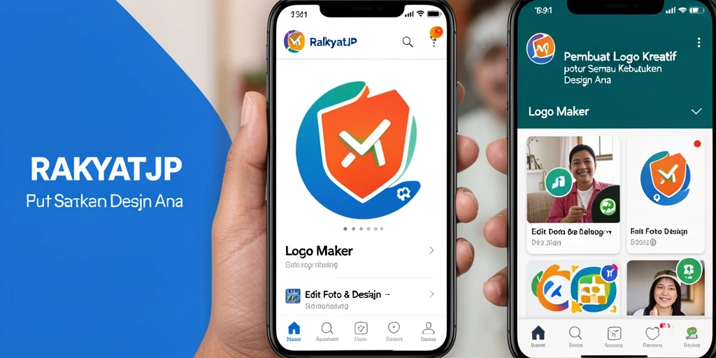 Tampilan antarmuka RAKYATJP dengan fitur Logo Maker yang menarik.