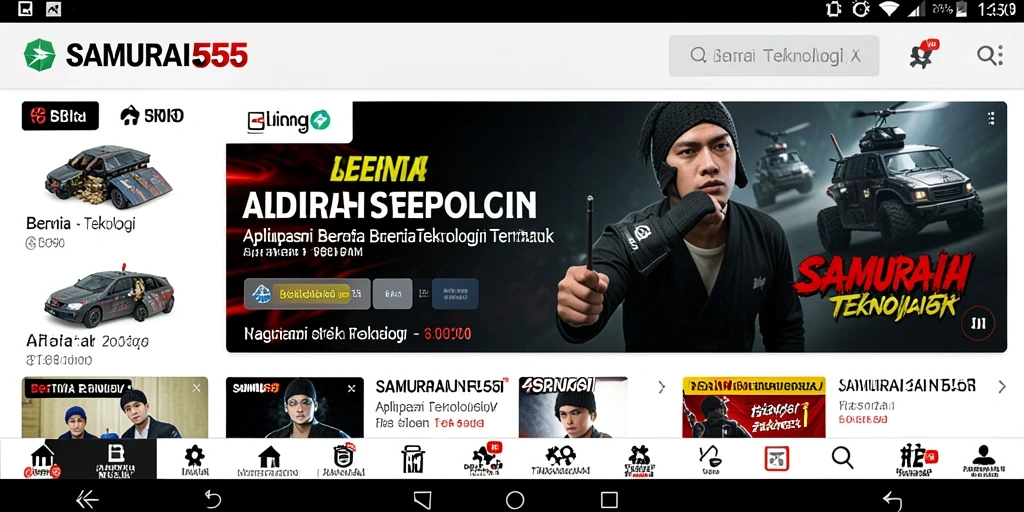 Tampilan antarmuka aplikasi SAMURAI555 yang informatif dan menarik.