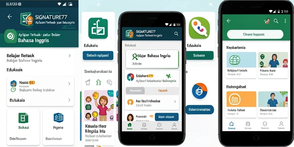 Antarmuka modern dan intuitif dari aplikasi Belajar Bahasa Inggris.