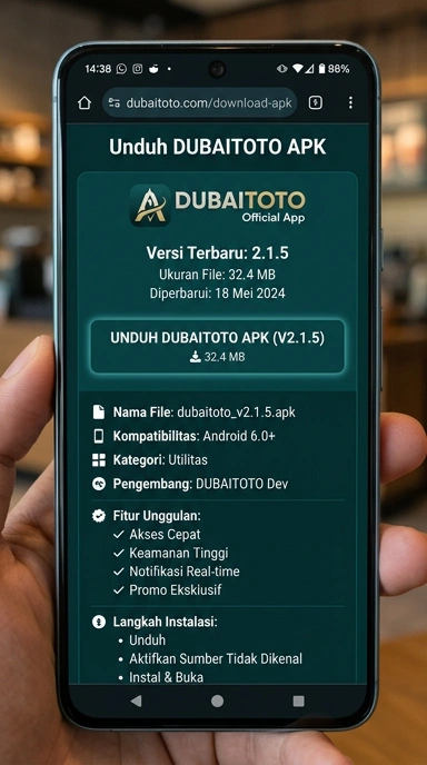 Tampilan halaman APK dubaitoto